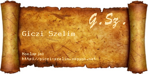 Giczi Szelim névjegykártya